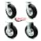 Service Caster 8 Inch Black Pneumatic Wheel Caster Swivel 2 Rigid, 2PK SCC-100S280-PNB-2-R280-2 - alternate 3